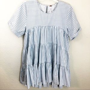 Free People Medium Dress Tunic Short Sleeve Flowy